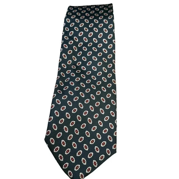 Brooks Brothers Men's Black Floral Pattern Silk Neckwear Tie - Picture 1 of 4